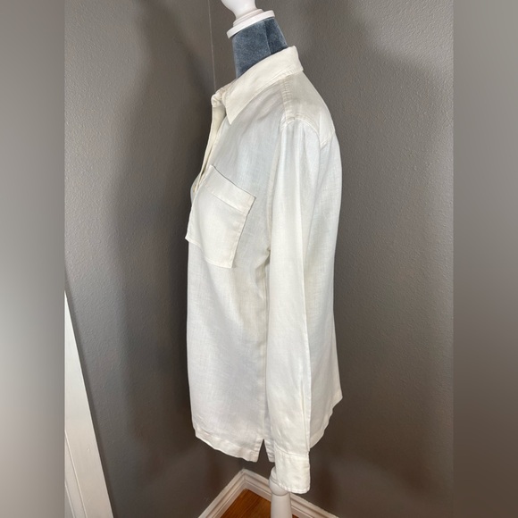 Ralph Lauren 100% Linen Creamy White Button Down Shirt Size S - Picture 8 of 11